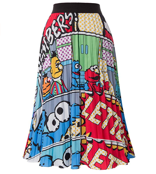 Women's High Waist Cartoon Pleated A-Line Swing Skirt