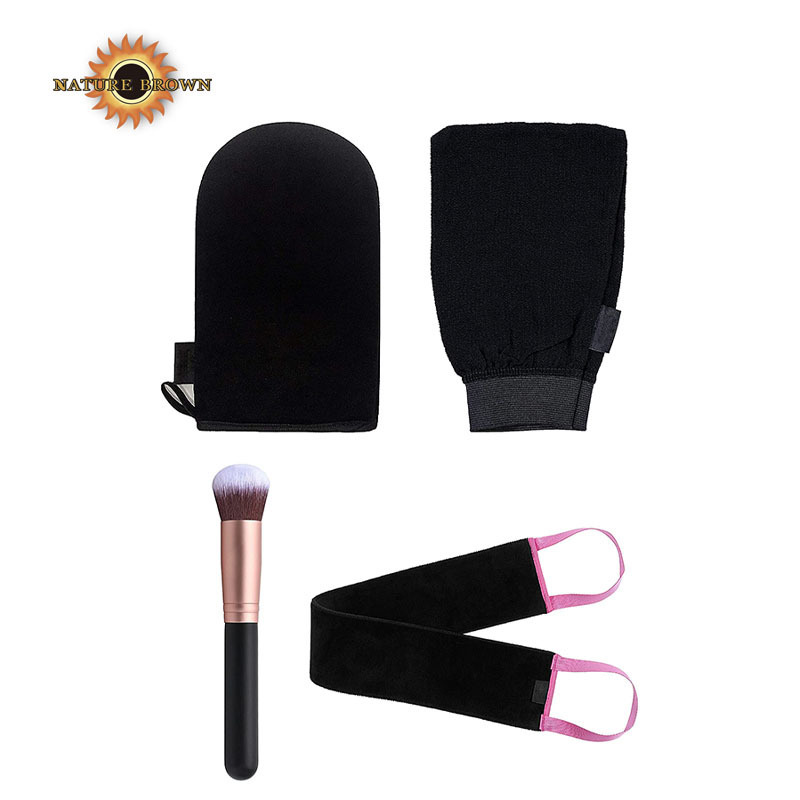 4 In 1 Self Tanner Accessory Kit Includes Self Tanning Mitt Tan Remover Exfoliating Mitt