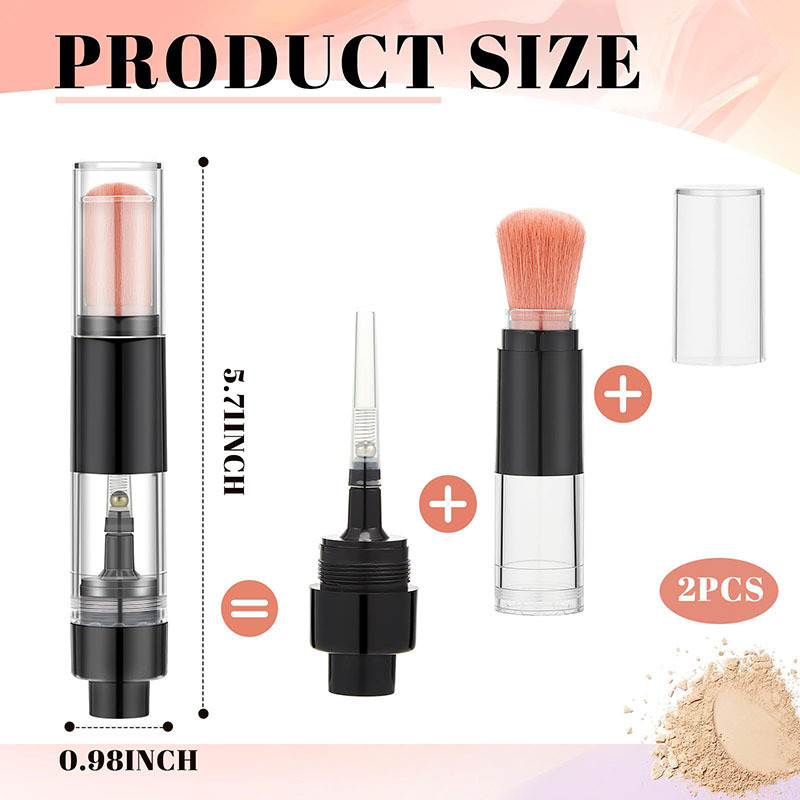 Refillable Powder Brush Reusable Travel Spray Applicator Brush with Refillable Loose Powder brush