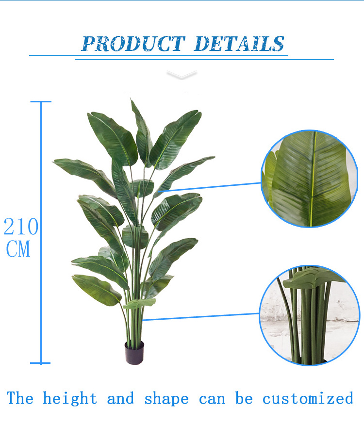 Real Touch Plastic Faux Traveller Palm Plant Green Trees Wedding Decor Large Artificial Banana Tree Big