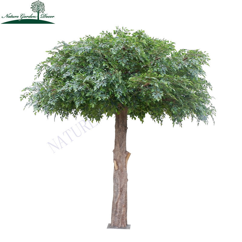 Outdoor UV Resistant Large Fake Ficus Trees Silk Leaves Faux Plants 10ft Big Banyan Plastic Tree Artificial