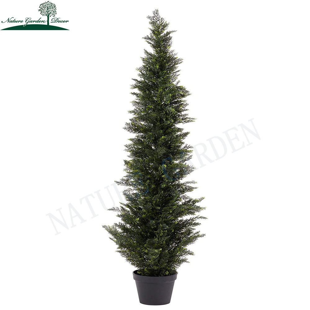 Lifelike 6ft Outdoor Garden Faux Cedar Plant UV Resistant Artificial Cypress Spiral Trees Silk Fake Cedar Tree