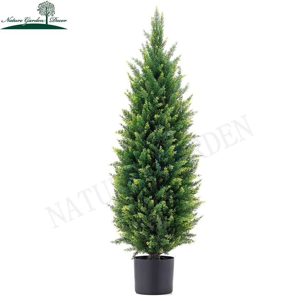 Lifelike 6ft Outdoor Garden Faux Cedar Plant UV Resistant Artificial Cypress Spiral Trees Silk Fake Cedar Tree