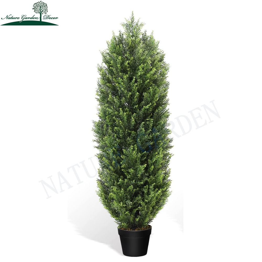 Lifelike 6ft Outdoor Garden Faux Cedar Plant UV Resistant Artificial Cypress Spiral Trees Silk Fake Cedar Tree