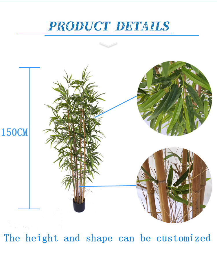 Nearly Natural UV Resistant Artificial Bamboo Trees Pole Landscaping Fake Plants Outdoor