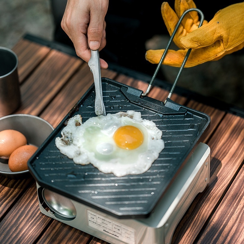 Naturehike outdoor camping picnic BBQ Grill Pan Square Aluminum Alloy Stainless steel Non Stick frying pan