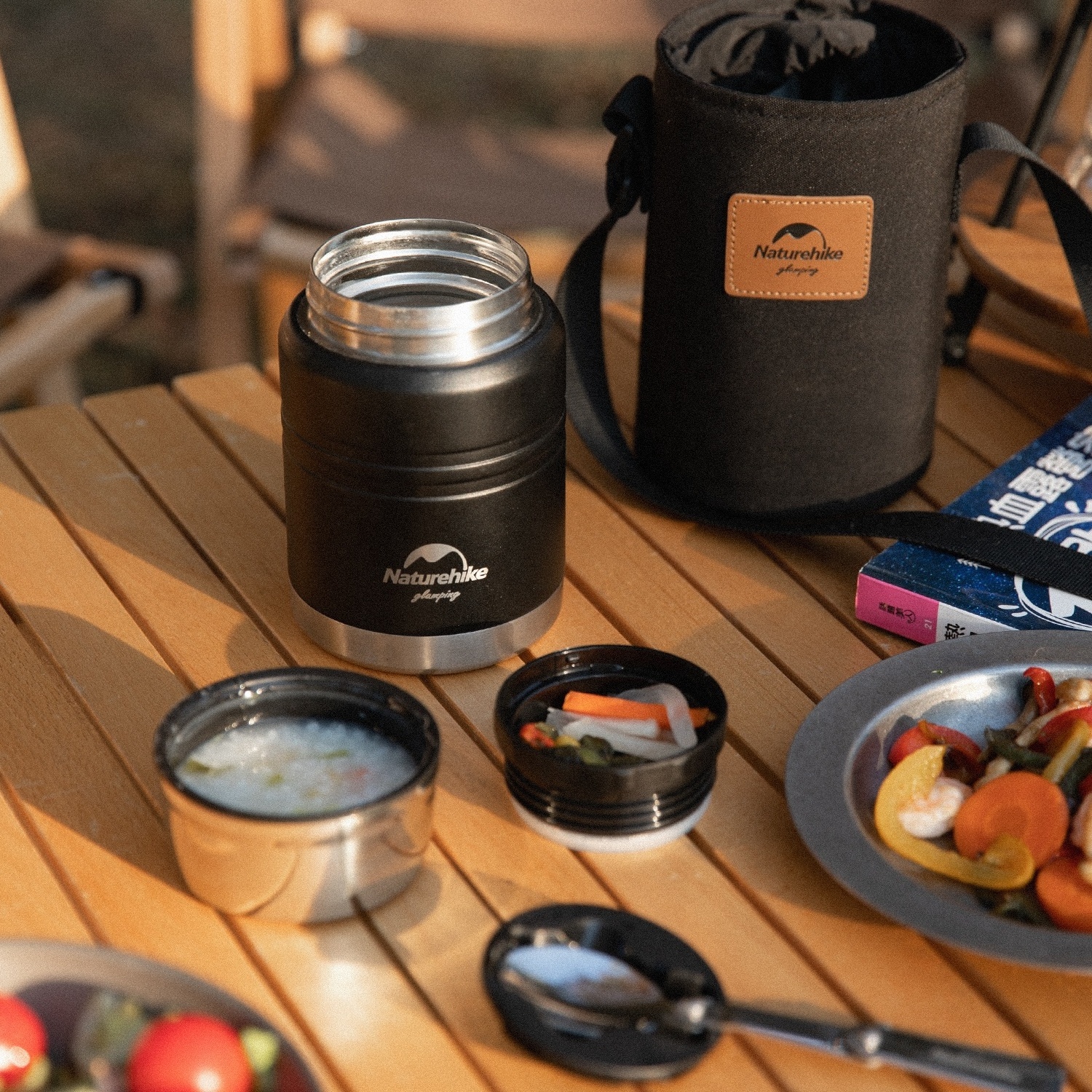 Naturehike outdoor office insulation lunch box Vacuum Thermos Flasks Stainless Steel Stew Beaker with spoon