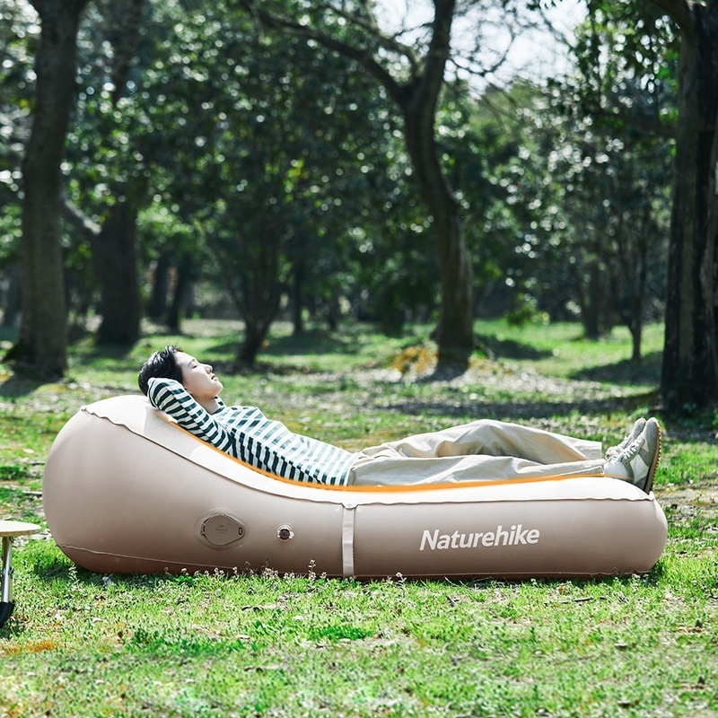 Naturehike outdoor camping Inflatable sofa bed inflatable beach cushion lounger chair air sofa with built-in pump