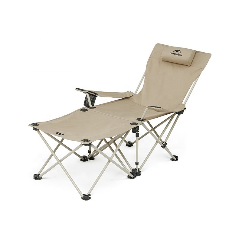 Naturehike outdoor Folding Camping Chair with Footrest cup holder Metal Compact Recline beach chair