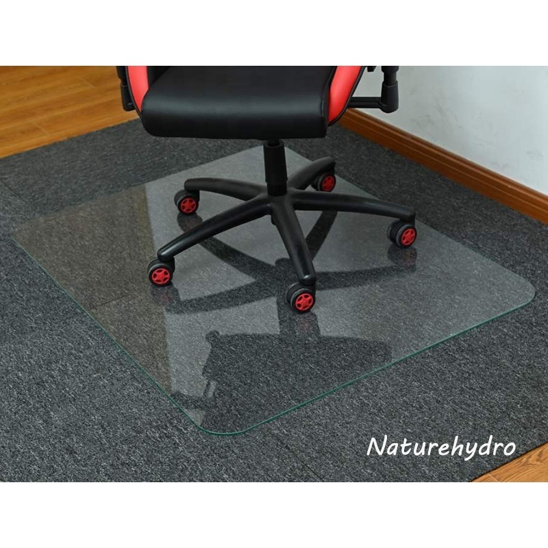 New Trend Tempered Glass Chair Mat Sound Proof Wear Resistant Clear Mat For Office Chair On Carpet