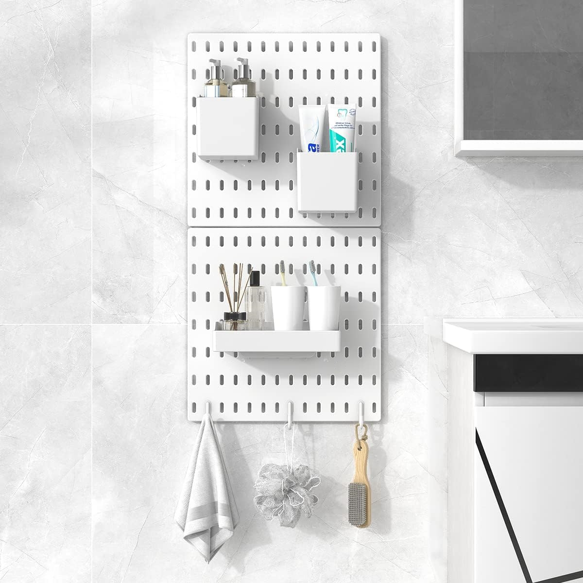 Pegboard Wall Organizer Panels DIY Pegboard Display Wall Mount Peg Board Organizer and Storage with Accessories