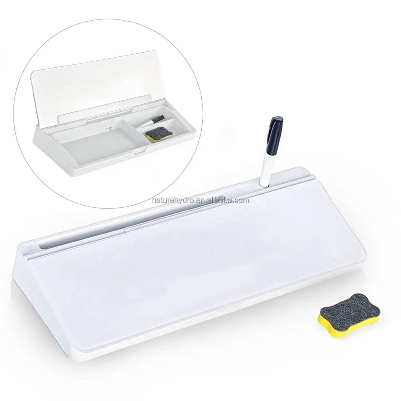 High Quality Reusable Surface Glass Writing Board Desktop Whiteboard with Storage for Office