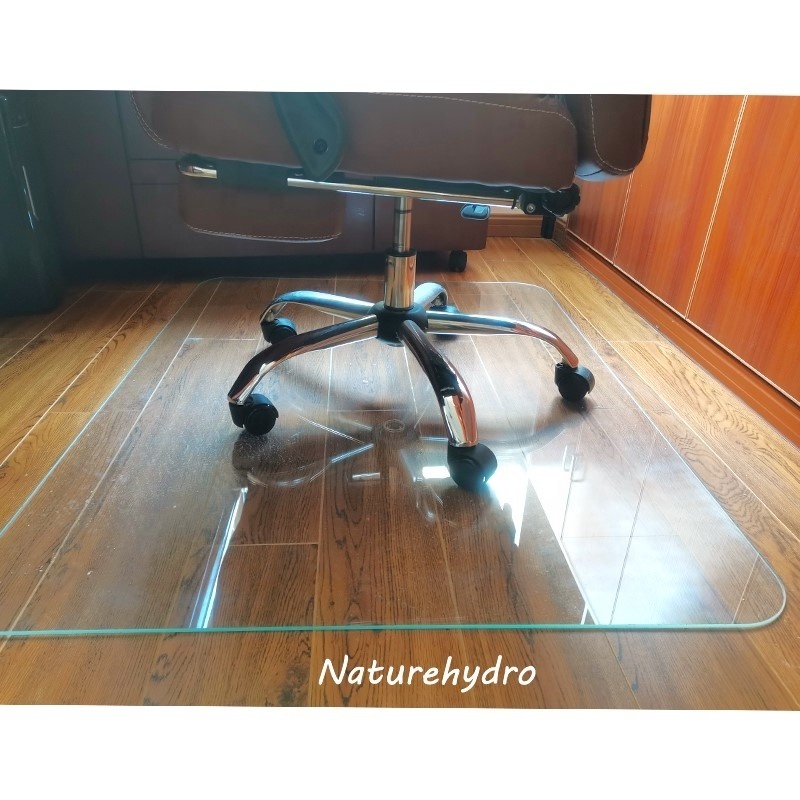 New Trend Tempered Glass Chair Mat Sound Proof Wear Resistant Clear Mat For Office Chair On Carpet