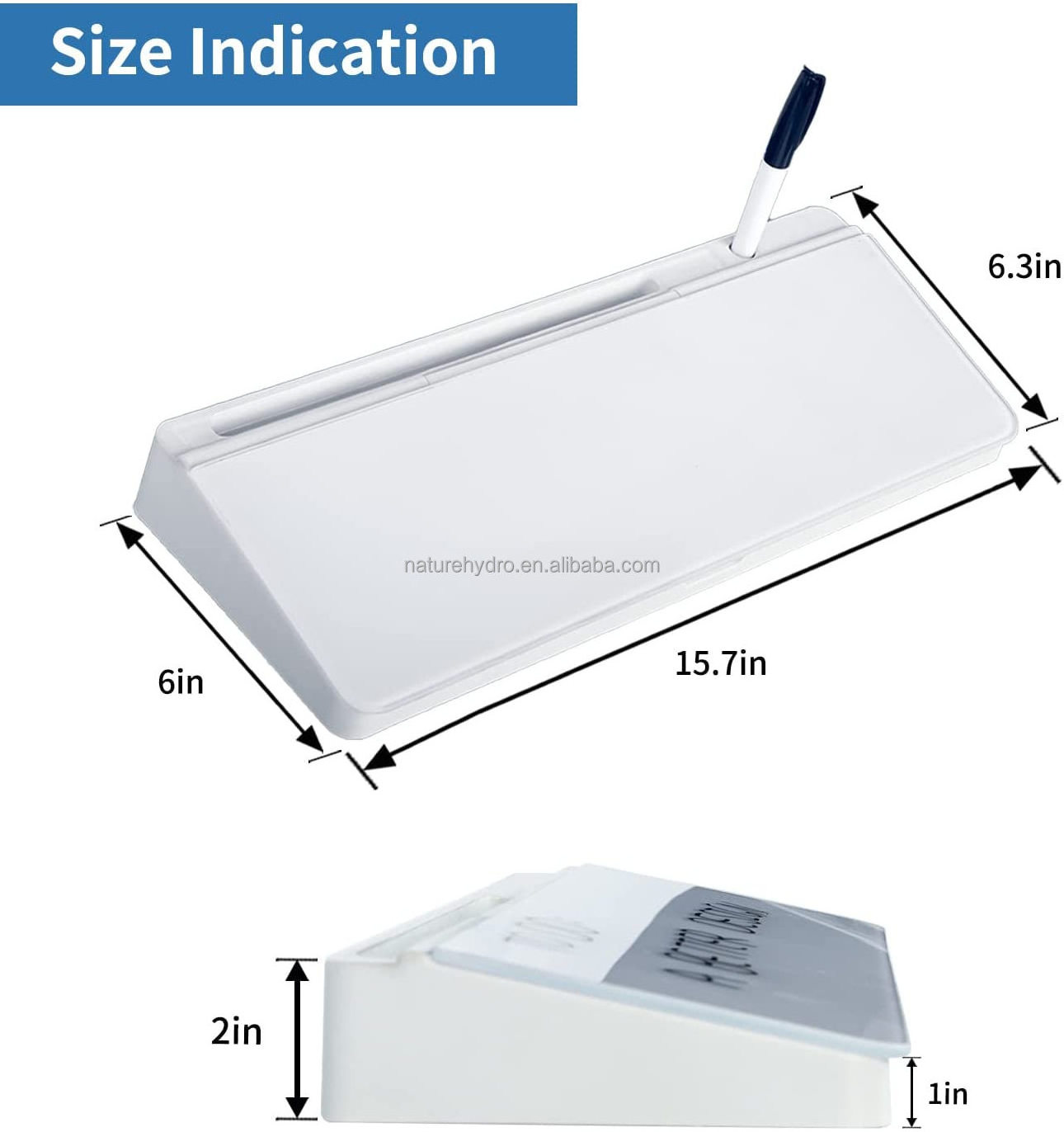 Amazon Hot Sale Dry Erase Glass White Pad Desk Organizers Black Desktop Whiteboard For Office