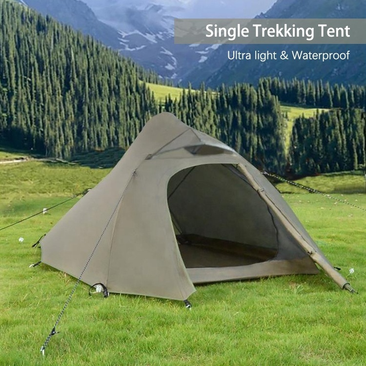 Ultralight Trekking Pole Tent Single Camping Tent For Single Person