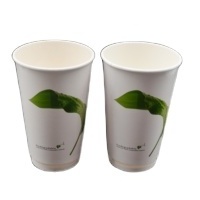 8 12 16 22 oz Wholesale Compostable Biodegradable Healthy PLA Paper Coffee Cups with Custom Printed Logo