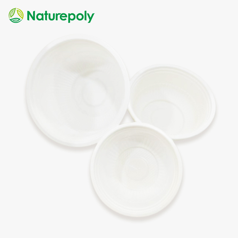 Export 250ml 325ml 450ml 700ml Round Compostable Biodegradable CPLA NON Plastic Disposable Ramen Noodle Soup Bowl with Dome Lid