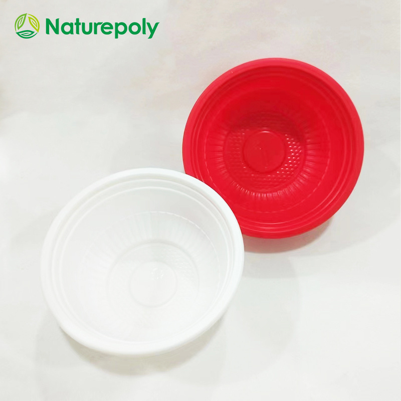 Export 250ml 325ml 450ml 700ml Round Compostable Biodegradable CPLA NON Plastic Disposable Ramen Noodle Soup Bowl with Dome Lid