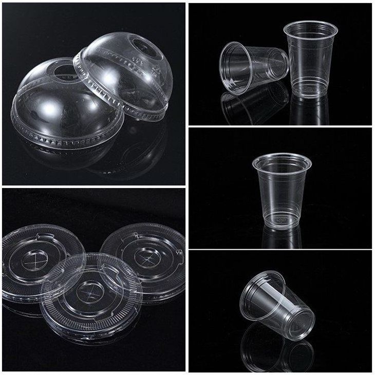 Customized 10 12 14 16 20 24 oz Disposable Compostable Biodegradable Clear Plastic Cups Cold Drinking PLA Cup with Lids