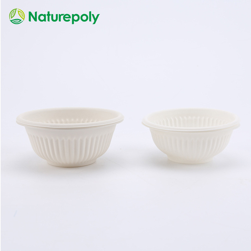 Custom 9 11 15 24 OZ CPLA Food Bowls Biodegradable Dinner Bowls for Noodles Compostable Disposable Plastic Salad Bowl with Lid compostable tableware