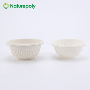 Custom 9 11 15 24 OZ CPLA Food Bowls Biodegradable Dinner Bowls for Noodles Compostable Disposable Plastic Salad Bowl with Lid compostable tableware