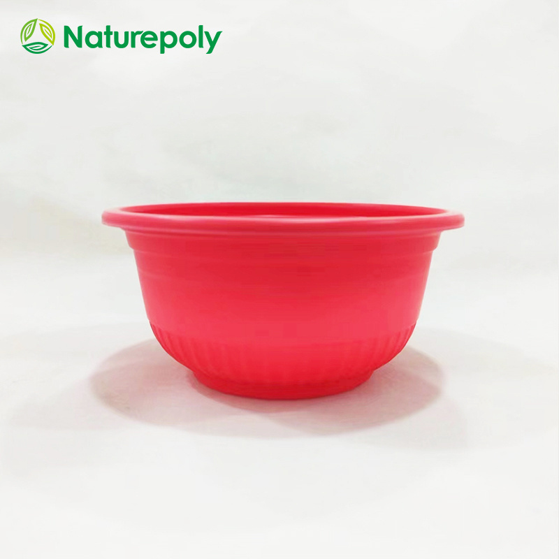 Export 250ml 325ml 450ml 700ml Round Compostable Biodegradable CPLA NON Plastic Disposable Ramen Noodle Soup Bowl with Dome Lid