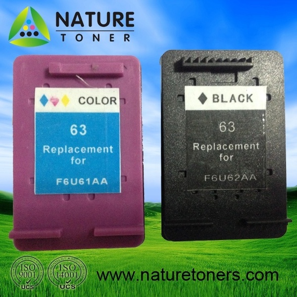 63XL F6U64A F6U63A Re-manufactured ink cartridge for HP DeskJet1110/1115/2130/2135/3630/3830 OfficeJet 4650, ENVY 4520