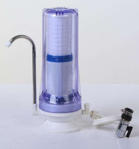 High efficient 1500 Liter Counter top tap water treatment Single or Mixer water filter with clear filter housing