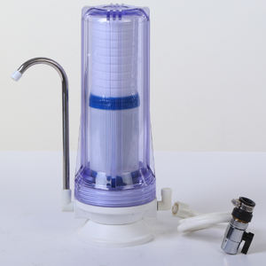 High efficient 1500 Liter Counter top tap water treatment Single or Mixer water filter with clear filter housing