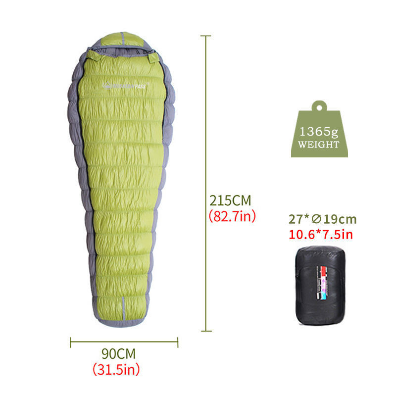 2024 Best selling 800/1000 Fill Goose Down Cold Weather Winter Outdoor Waterproof Camping Sleeping Bag