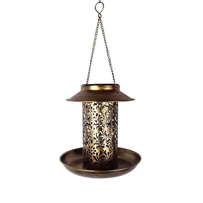 High quality Solar Landscape Light Bird Feeder Garden eco friendly Birds Feeder for outdoors hanging animal feeders