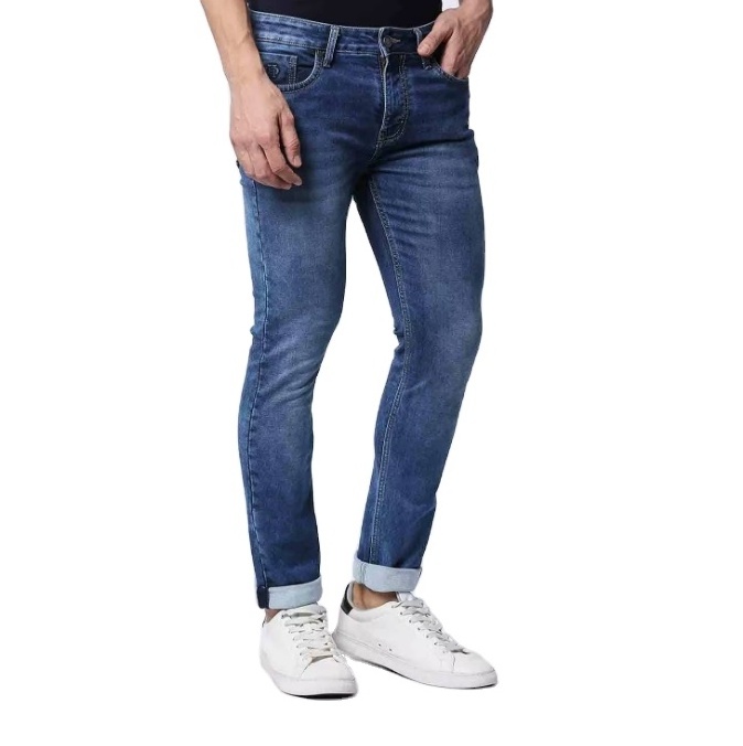 High Quality Jeans For Men Wholesale Price Denim Fabric Slim Fit Men Designer Stretch Casual baggy Denim Blue Wash Jeans Pants