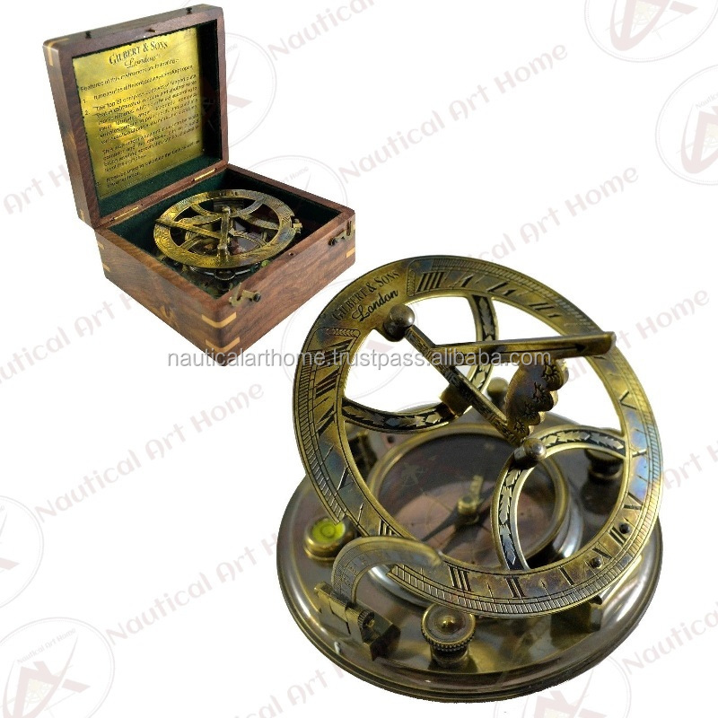 Gilbert & Sons Vintage Antique Round Sundial Compass 3.5