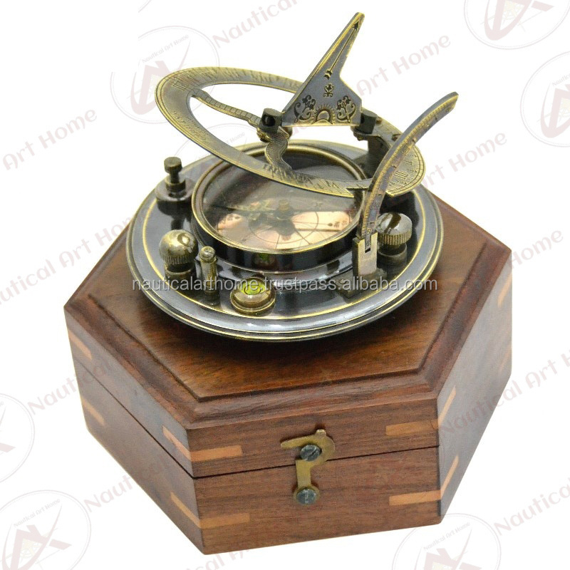 Gilbert & Sons Vintage Antique Round Sundial Compass 3.5