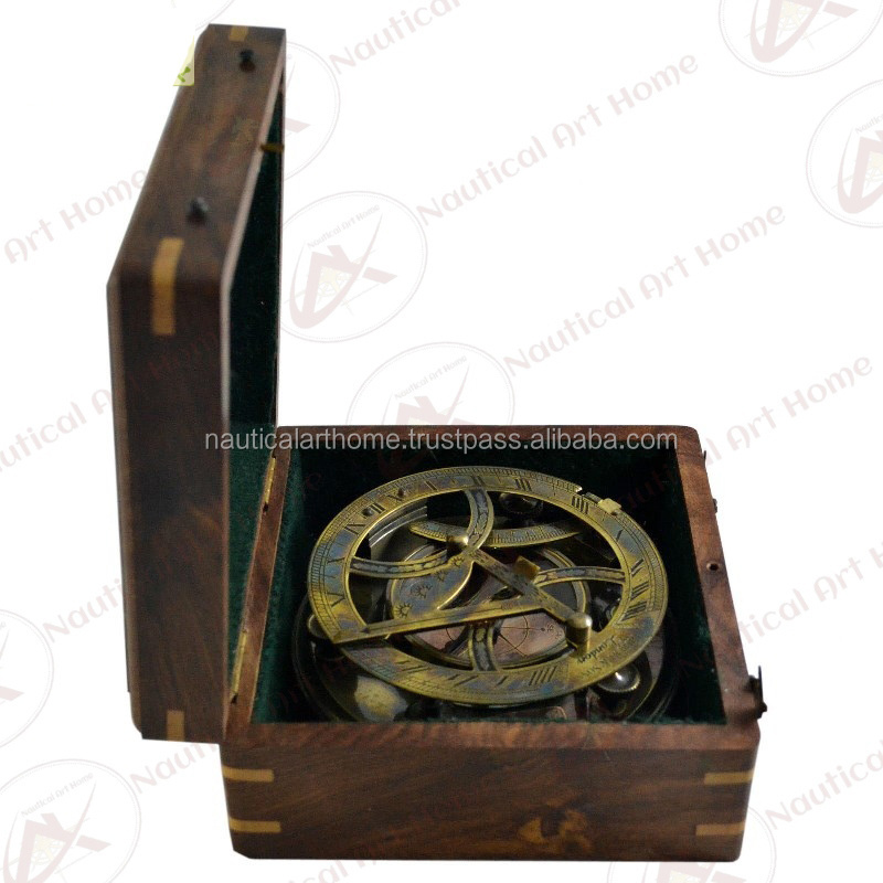 Gilbert & Sons Vintage Antique Round Sundial Compass 3.5