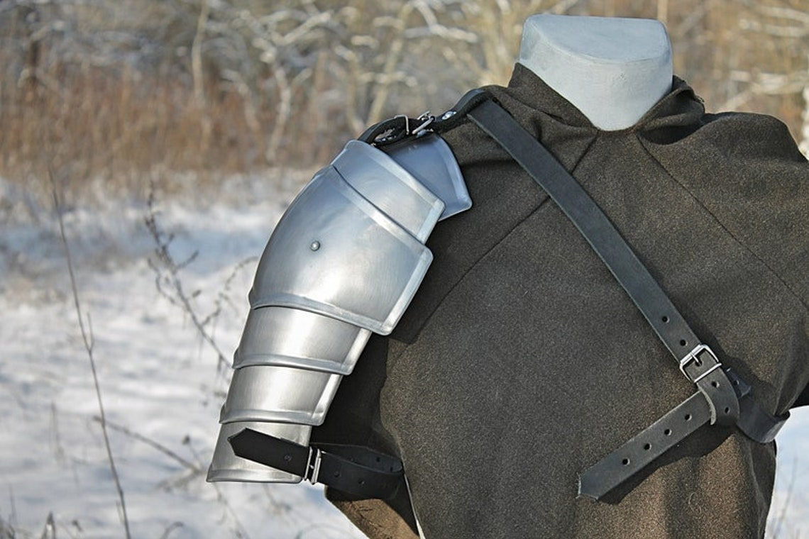 Medieval Steel Pauldron  Single Pauldron  larp armor larp pauldron  shoulder armor  cosplay shoulder armor