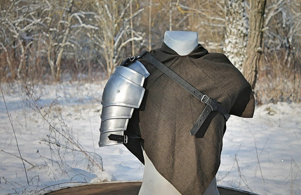 Medieval Steel Pauldron  Single Pauldron  larp armor larp pauldron  shoulder armor  cosplay shoulder armor