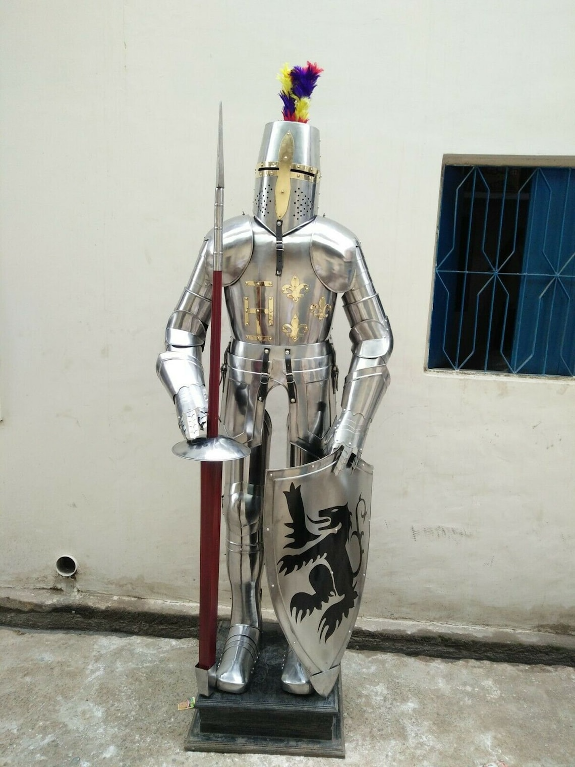 Medieval Knight Suit of Armor Steel Full Body Armour Suit Knight Templar Suit Decorative Armor Costume