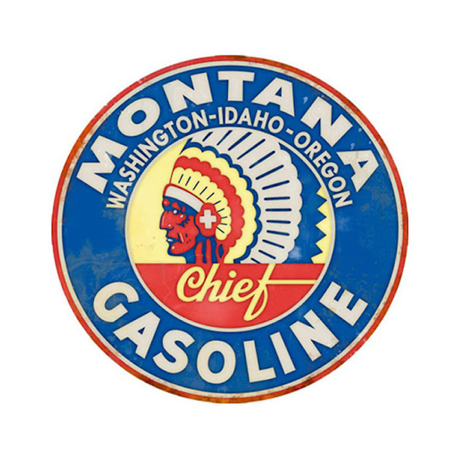 Retro Style Discount wholesale High Quality Gasoline Advertising 12 inch Vintage Porcelain Metal Enamel Signs by NEXHUB India