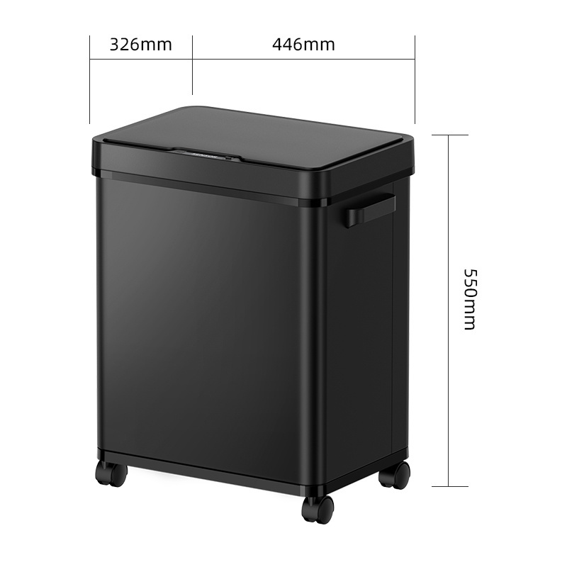 50L 13 Gallon Trash Can Automatic Sensor Stainless Steel Recycle Sorting Dual Rubbish Kitchen Garbage