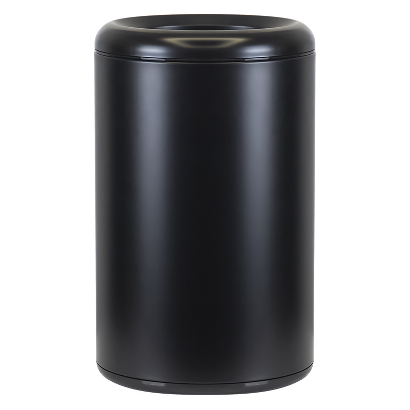 12L Black Metal Trash  Can Round Opentop dual Dustbin Storage household rubbish bin