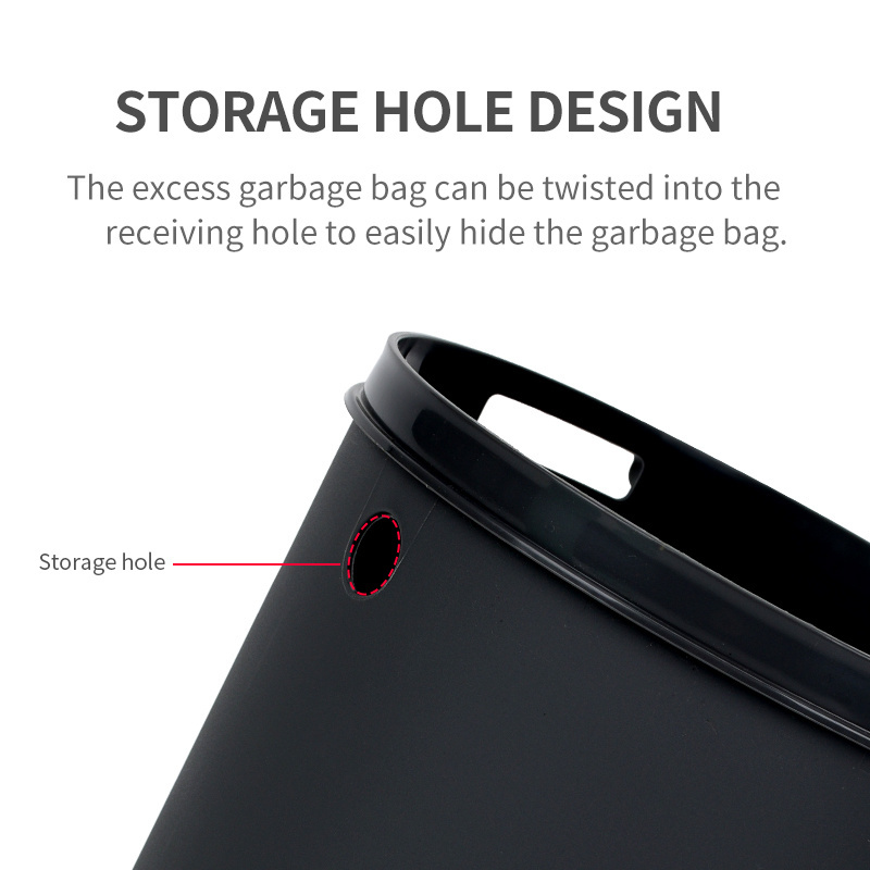 12L Black Metal Trash  Can Round Opentop dual Dustbin Storage household rubbish bin