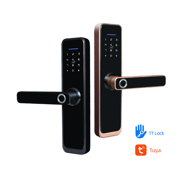 New arrivals Electronic Fingerprint Door Handle Smart Tuya TTlock Digital Password Apartment Hotel Smartsteps Lock