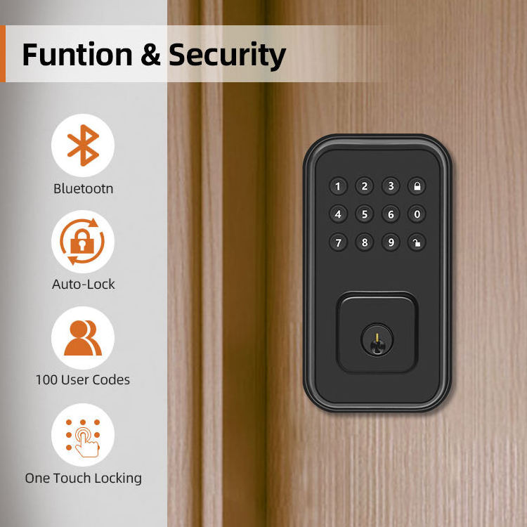 Volibel Blue-tooth Remote Keyless Zinc Alloy Electronic Keypad Digital Password Smart Deadbolt Door Lock