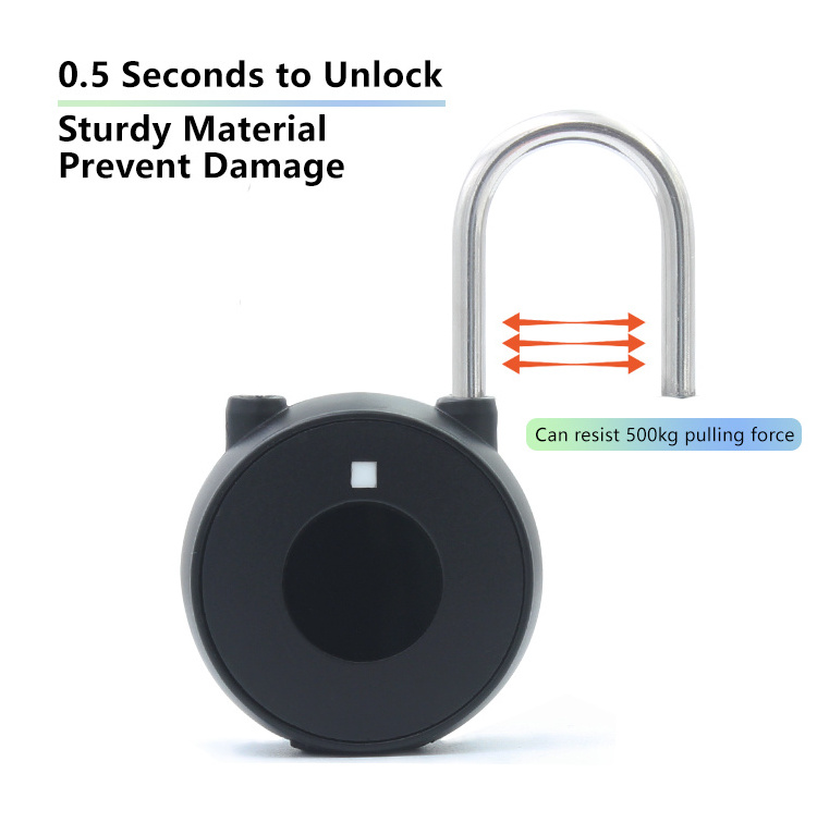 Manufacture Direct Sale Waterproof Smart Padlock Digital Small Travel Padlock Smart Finger Print Lock Padlock