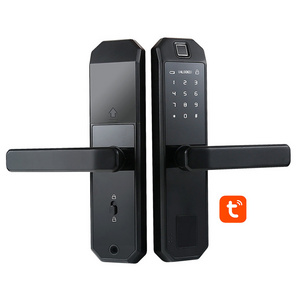 Bank Security Level Smart Lock Wifi Tuya Digital Rfid Card Key Password Fingerprint Zinc Alloy Smart Door Lock For Wood Doors