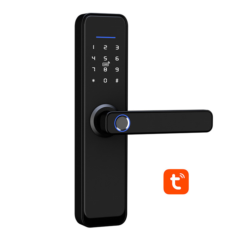 Smart TUYA WIFI TTLock App High Security Fully Automatic Lock Biometric Fingerprint Automatic Sliding Door Lock