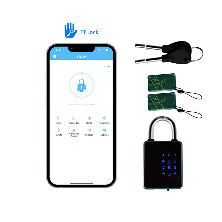 Volibel IP65 Outdoor Rfid Padlock Waterproof Ttlock App Rfid Card Intelligent Digital Electronic Nfc Smart Padlock With Key