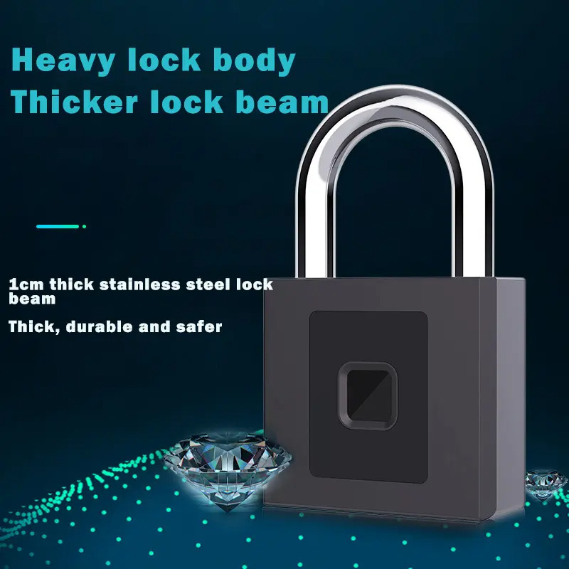 Waterproof Ip65 Blue-Tooth Biometric Fingerprint Smart Outdoor Gate Padlock With Usb