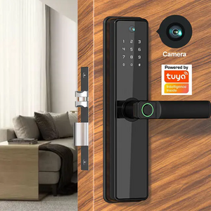 Volibel Digital Fingerprint Automatic Biometric Rfid Card Tuya Wifi App Combination Home Security Smart Door Lock With Camera